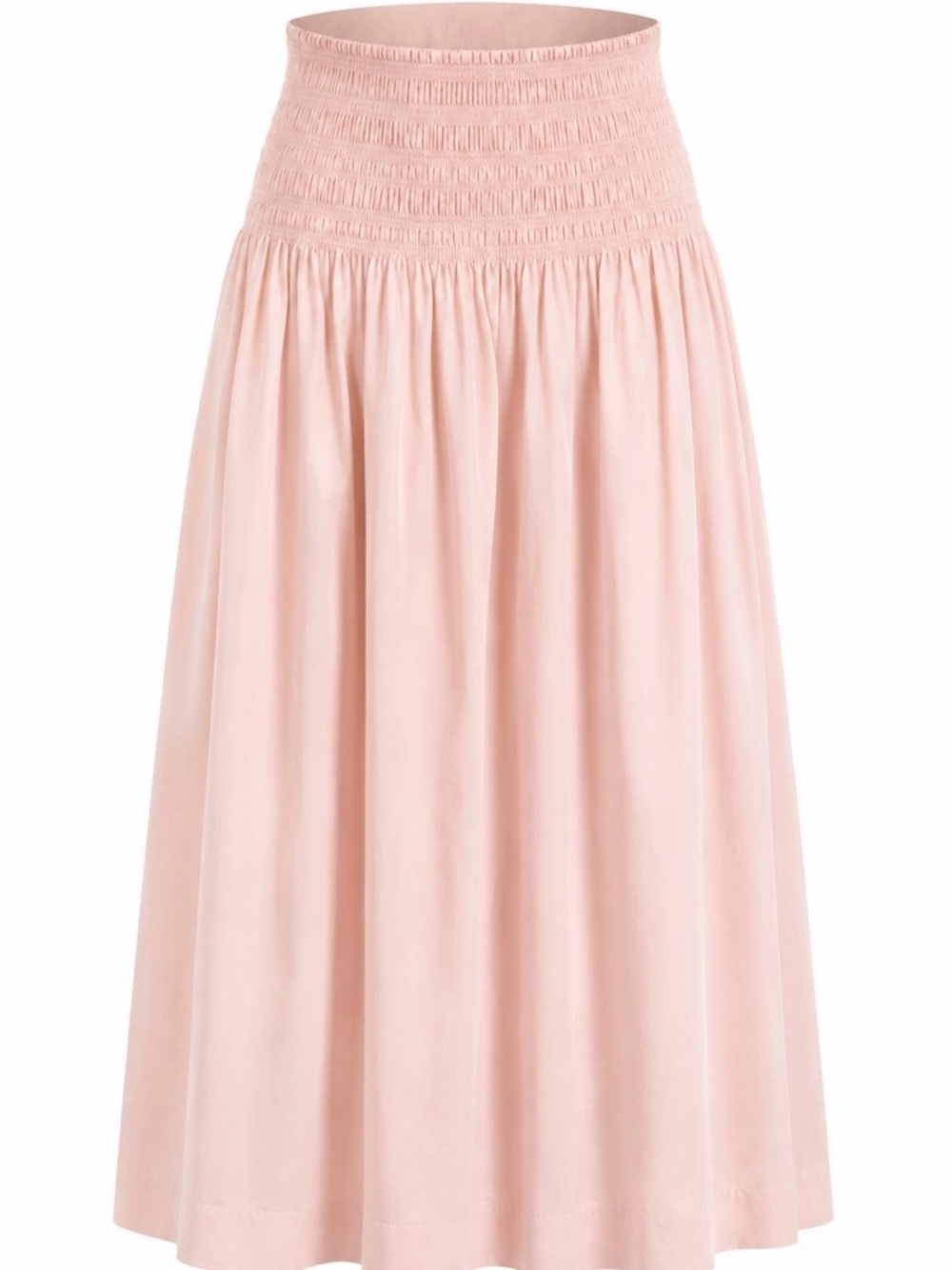 Banana Republic Blush Pink Smocked Waist Midi Skirt
